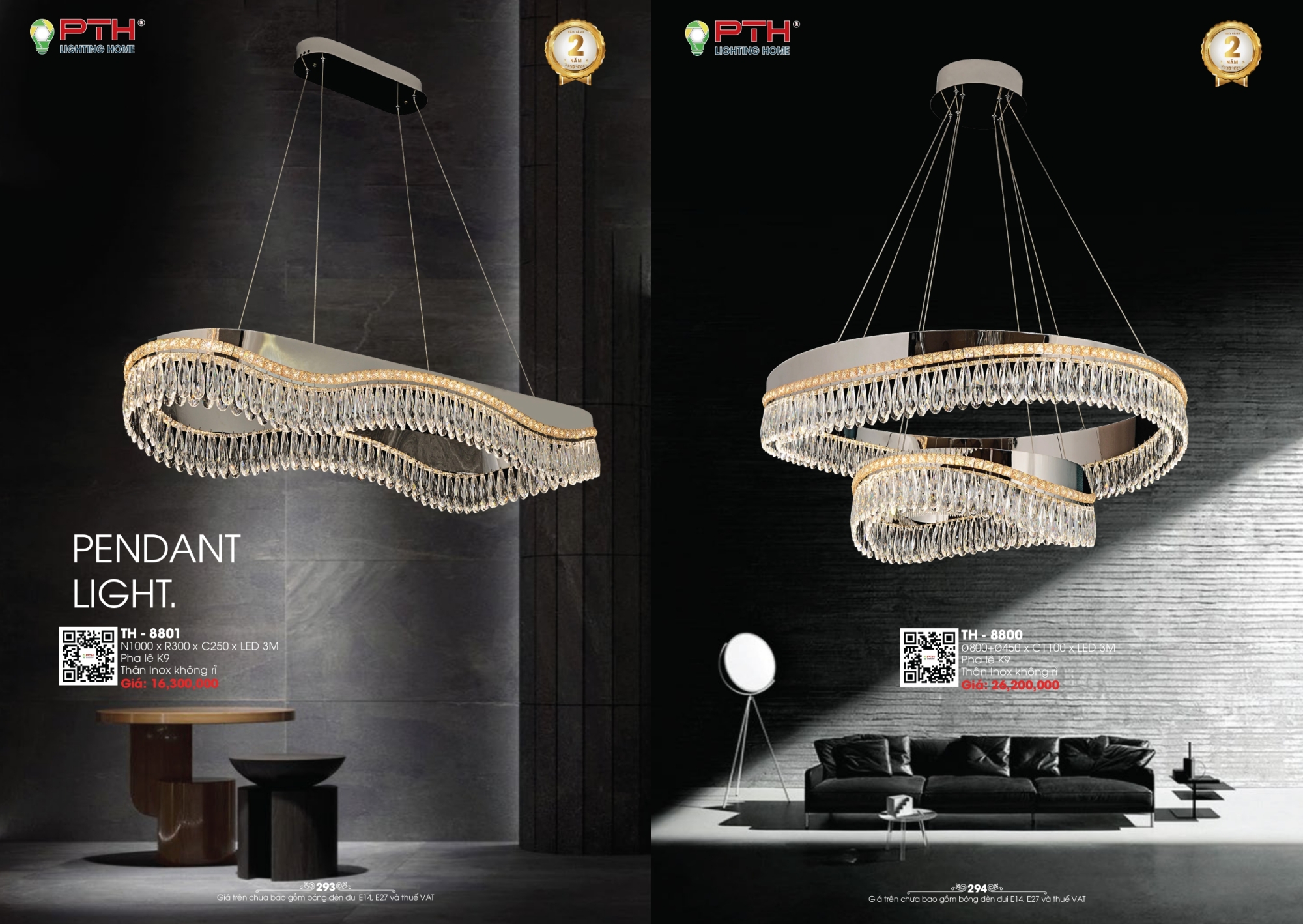 Bảng giá đèn trang trí PTH Lighting Home 2026